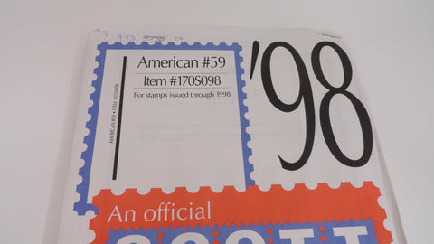 Scott 1998 American Series Stamp Supplement 59 United States 170S098 NOS