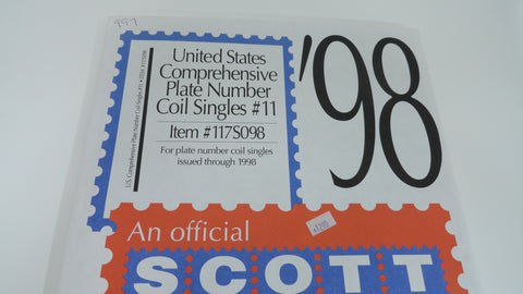 Scott 1998 US Comprehensive Plate Number Coil Singles Stamp Supplement 11 117S098
