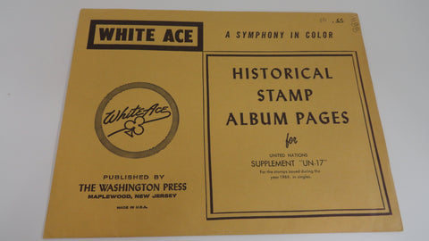 White Ace 1969 UN Singles Stamp Album Supplement United Nations UN-17 NOS
