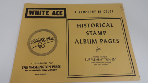 White Ace 1967 UN Singles Stamp Album Supplement United Nations UN-15 NOS