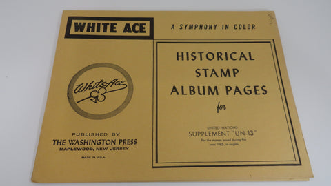 White Ace 1965 UN Singles Stamp Album Supplement United Nations UN-13 NOS