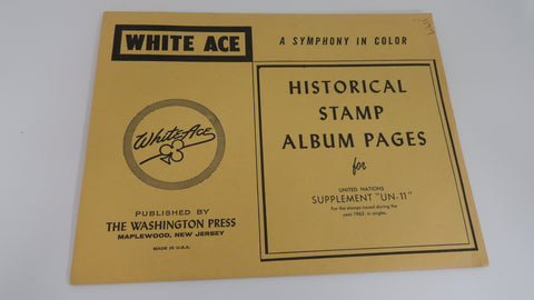 White Ace UN 1963 Singles Stamp Album Supplement United Nations UN-11 NOS