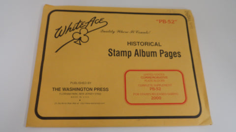 White Ace 2000 Commemorative Plate Blocks Complete Supplement United States PB-52 NOS