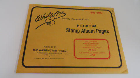 White Ace 1997 Commemorative Plate Blocks Simplified Supplement United States PB-49s NOS