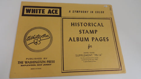 White Ace 1962 Commemorative Plate Blocks Complete Supplement United States PB-14 NOS