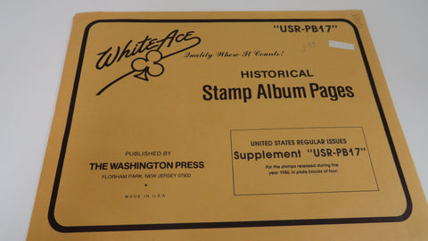 White Ace 1986 Regular Issue Plate Blocks Supplement United States USR-PB17