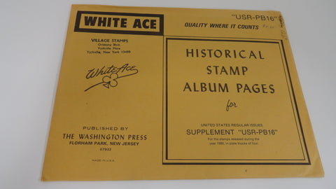 White Ace 1985 United States Regular Issue Plate Blocks Supplement USR-PB16