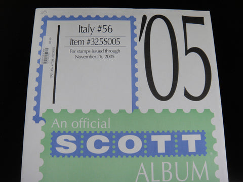 Scott Specialty Stamp Album Supplement 56 Italy 2005 325S005