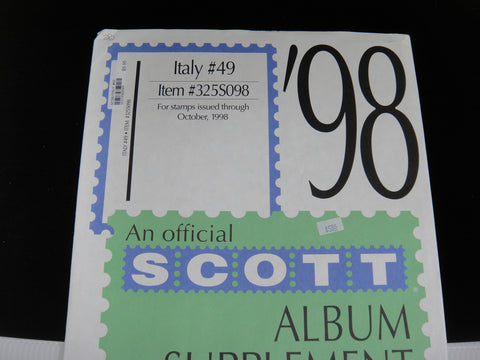 Scott Specialty Stamp Album Supplement 49 Italy 1998 325S098