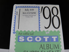 Scott Specialty Stamp Album Supplement 49 Italy 1998 325S098