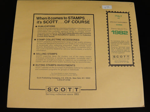 Scott Specialty Stamp Album Supplement 33 Italy 1982 325S082