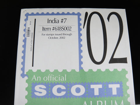 Scott Specialty Stamp Album Supplement 7 India 2002 618S002