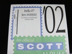 Scott Specialty Stamp Album Supplement 7 India 2002 618S002