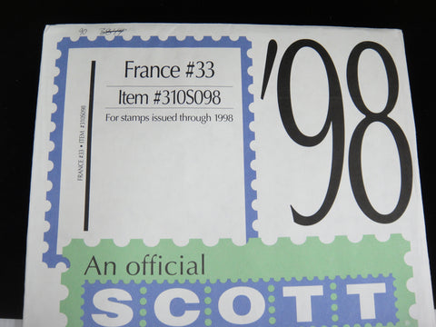 Scott 1998 France Specialty Stamp Album Supplement 33 310S098