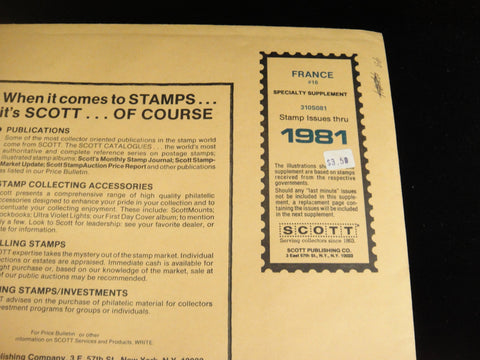 Scott 1978 France Specialty Stamp Album Supplement 13 310S078 NOS