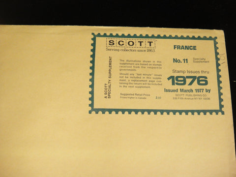 Scott 1976 France Specialty Supplement Supplement 11 310S076