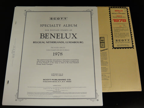 Scott 1978 Benelux Specialty Stamp Supplement 29 Belgium Netherlands Luxembourg