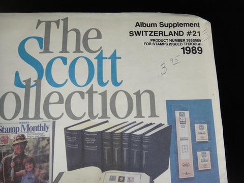Scott 1989 Switzerland Specialty Stamp Supplement 21 365S089 NOS