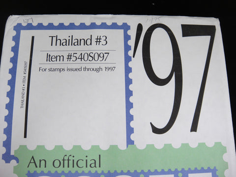 Scott 1997 Thailand Specialty Stamp Album Supplement 3 540S097