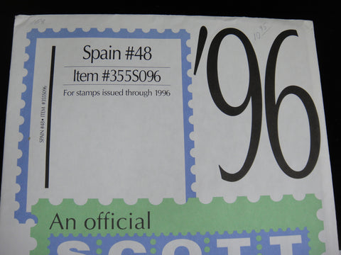 Scott 1996 Spain Specialty Stamp Album Supplement 48 355S096