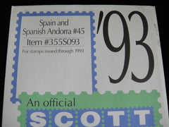 Scott 1993 Spain and Spanish Andorra Specialty Stamp Album Supplement 45 355S093