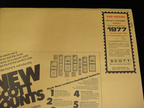 Scott 1977 San Marino Specialty Stamp Album Supplement 28 328S077