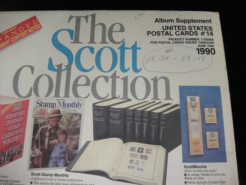 Scott 1990 Postal Cards Stamp Supplement 14 United States 110S090 NOS