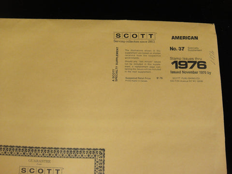 Scott American Supplement 37 United States & UN 1976 NOS