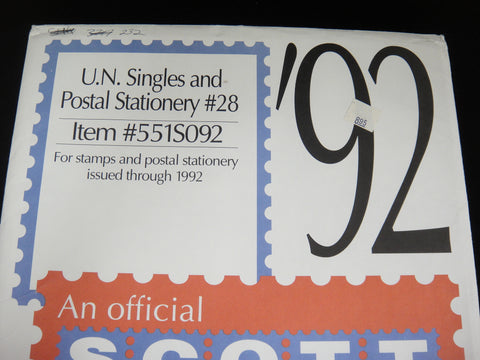 Scott 1992 U.N.Singles and Postal History Stamp Supplement 28 United Nations 551S092