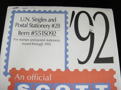 Scott 1992 U.N.Singles and Postal Stationery Stamp Supplement 28 United Nations 551S092