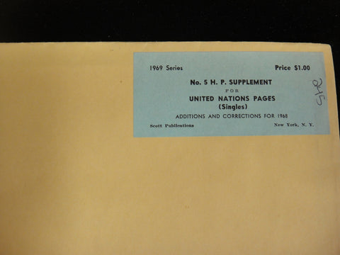 Scott 1968 U.N. Singles and Postal History Supplement 5 United Nations