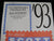 Scott 1993 Commemorative Plate Block Stamp Supplement 44 United States 120S093
