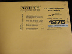 Scott 1976 US Commemorative Plate Block Stamp Supplement 27 120S076 NOS