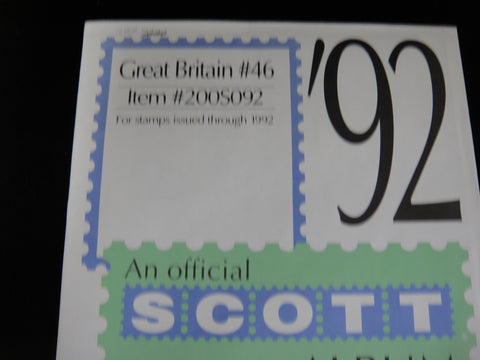Scott 1992 Great Britain Specialty Stamp Supplement 46 200S092