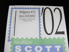 Scott 2002 Belgium Specialty Stamp Album Supplement 53 303S002