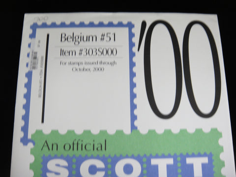 Scott 2000 Belgium Specialty Stamp Album Supplement 51 303S000