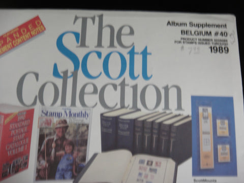 Scott 1989 Belgium Specialty Stamp Album Supplement 40 303S089