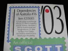 Scott 2003 Dependencies of Australia Specialty Supplement 16 211S003