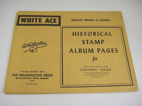White Ace 1976-1977 Regular Issue Blocks Album Supplement United States USR-BL8