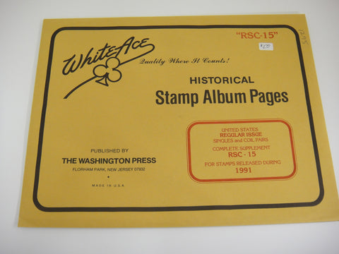 White Ace 1991 United States Regular Issue Singles and Coil Pairs Supplement RSC-15