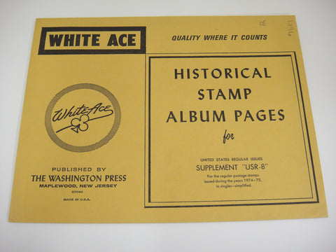 White Ace 1974-1975 Regular Issue Singles Simplified Supplement United States USR-08