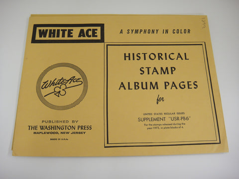 White Ace 1973 Regular Issue Plate Blocks Supplement United States USR-PB6