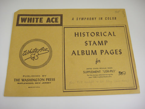 White Ace 1968 Regular Issue Plate Blocks Supplement United States USR-PB3