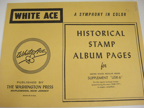 White Ace 1968-1971 Regular Issue Singles Simplified Supplement United States USR-06