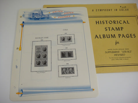 White Ace 1962-1968 Booklet Panes Coils  Album Supplement Revised United States USR-BL2