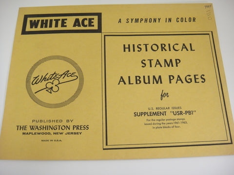 White Ace 1961-1963 Regular Issues Supplement United States USR-PB1