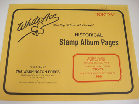 White Ace 1999 Regular Issue Singles Coil Pairs Complete Supplement United States RSC-23
