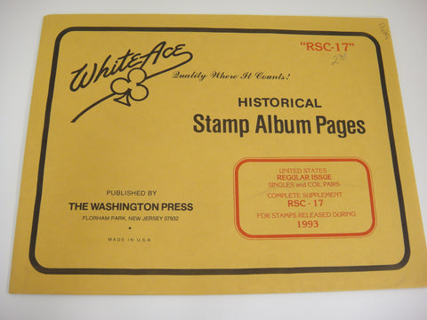 White Ace 1993 Regular Issue Singles Complete Supplement United States RSC-17