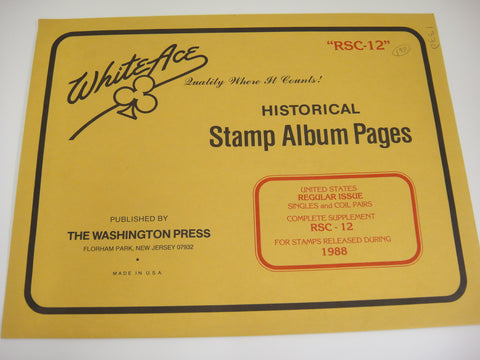 White Ace 1988 United States Regular Issue Singles & Coil Pairs Supplement RSC-12