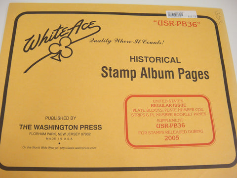 White Ace 2005 Regular Issue Plate Blocks Supplement United States USR-PB36
